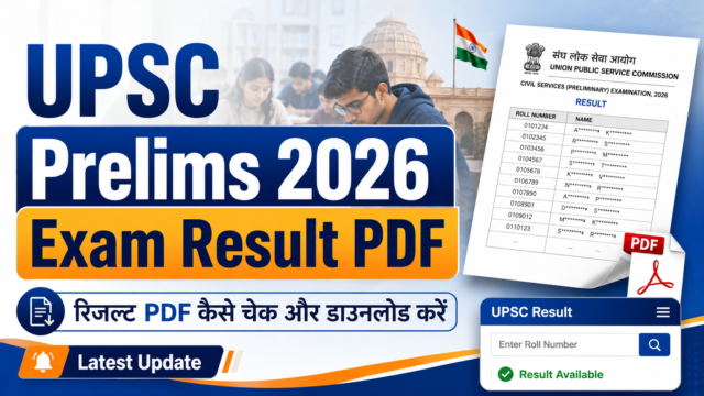 UPSC Prelims 2026 Exam Result PDF